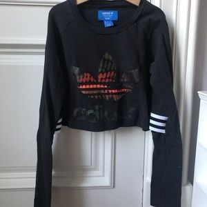 adidas cropped long sleeve top